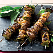 lamp and apricot skewers