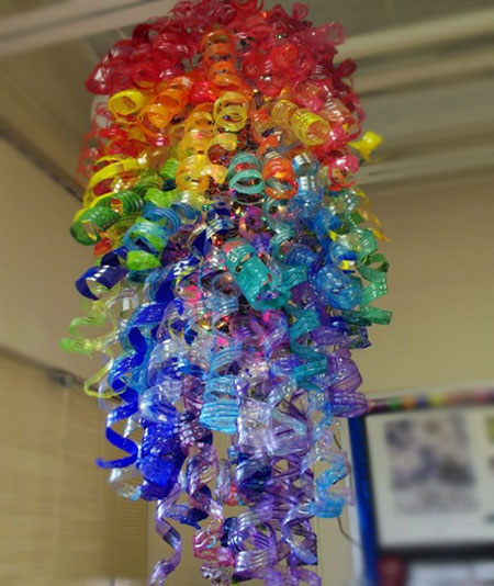 Make Party Decorations with Coloured Plastic Bottles