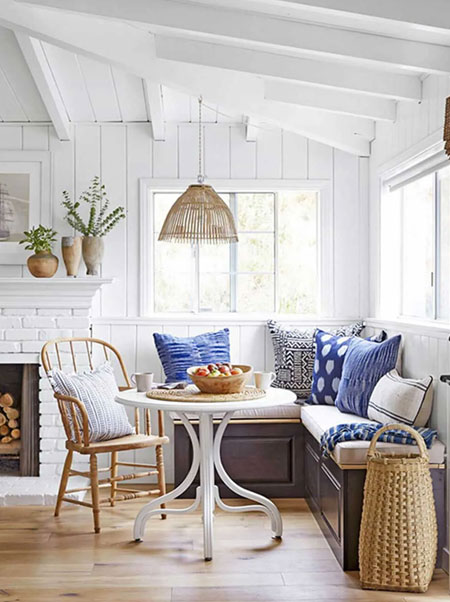 how to add classic blue to living room