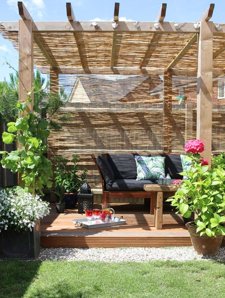bamboo shade for pergola
