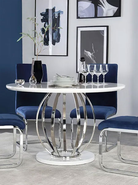 pair classic blue with metallic accents
