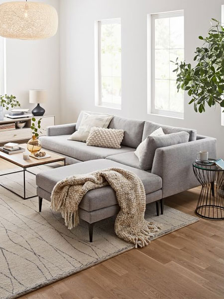 corner sofa on raised legs