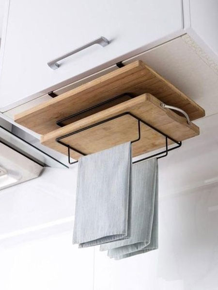 storage on top or underneath cabinets