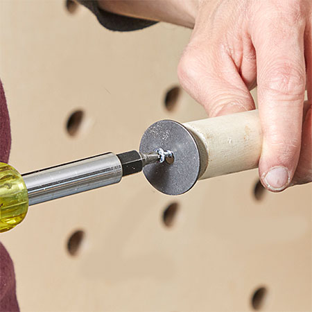 make pegs for plywood pegboard storage