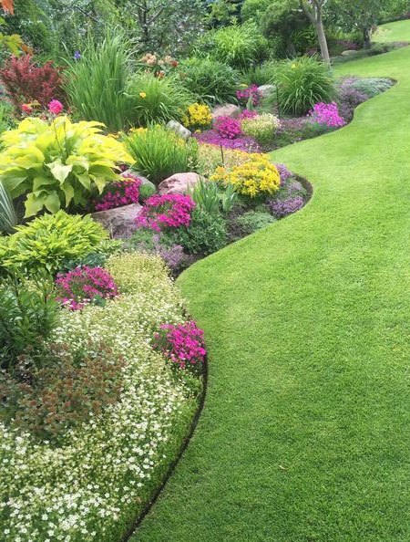 curved edges along lawn