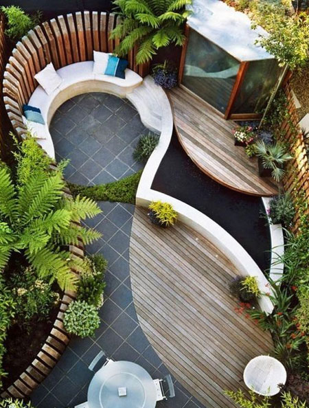 curved elements for garden design