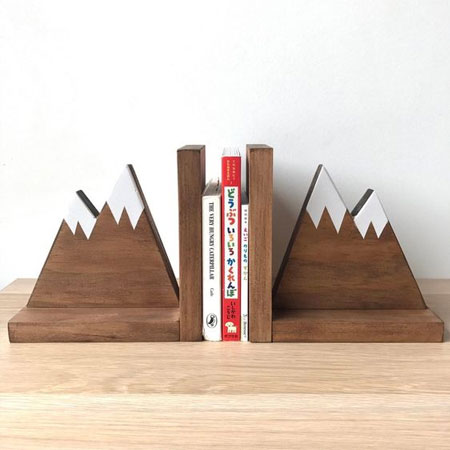 mountain peaks bookshelf