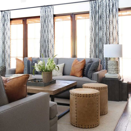 graphic patterned curtains living room