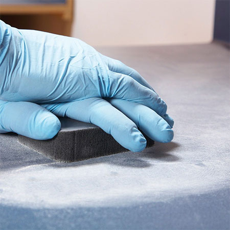 sand laminate countertop before painting