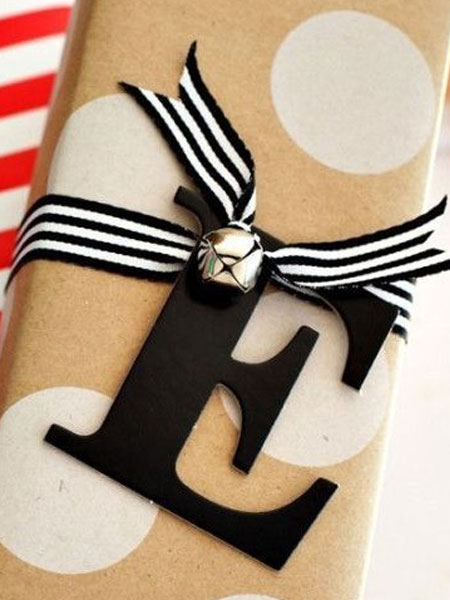make gift tags using alphabet letters