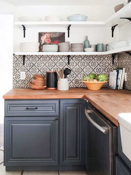 vinyl tile stickers in kitchen