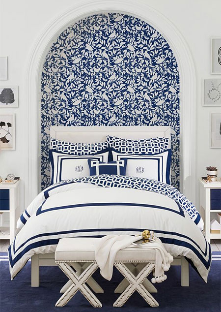 classic blue in bedroom
