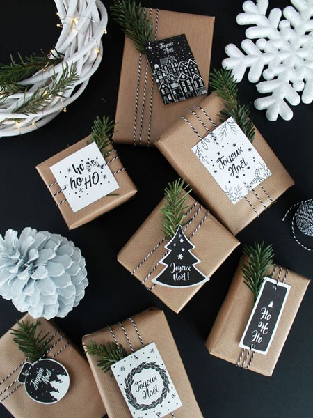 hand printed gift tags for christmas gifts