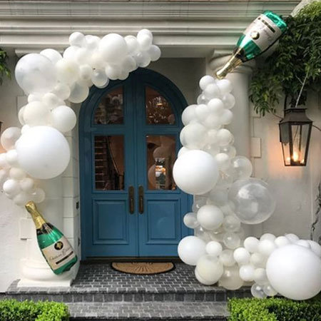 decorate front door with balloons