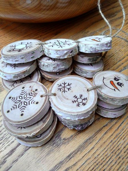 scrap wood branch gift tags