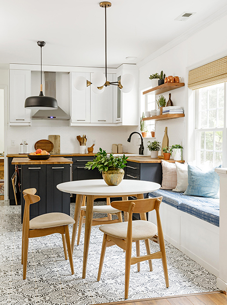 before and after family friendly kitchen design