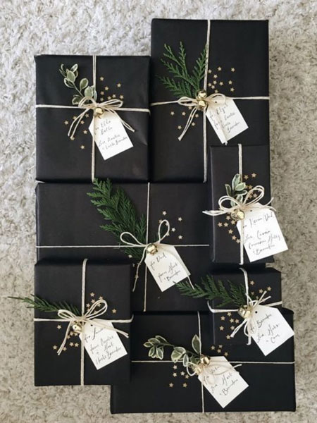 black wrapping paper