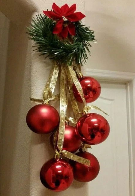 use baubles for festive display on walls