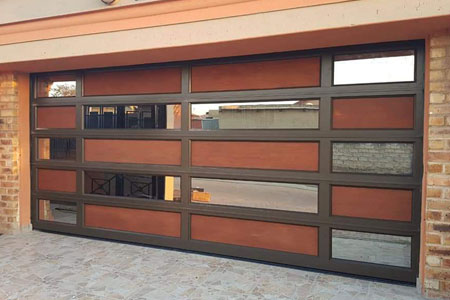 custom wood glass garage door