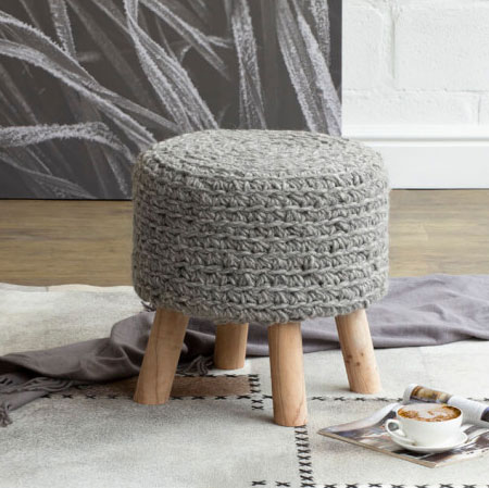 knitted handmade milk stool
