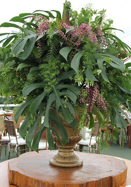 floral arrangement wisteria monstera