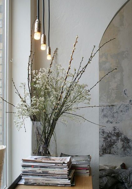 floral arrangement with branches