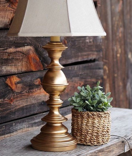 metallic paint lamp base makeover