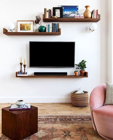 decorate around tv in living room
