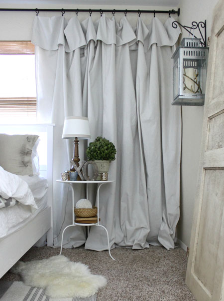 make curtains using drop cloth
