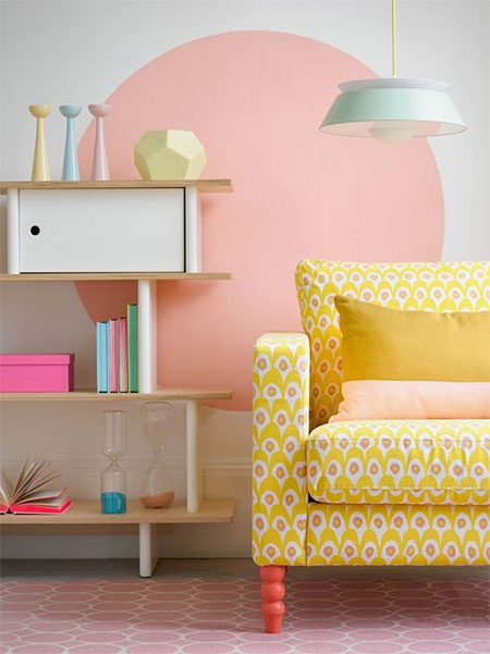 add splash of colourful paint to walls