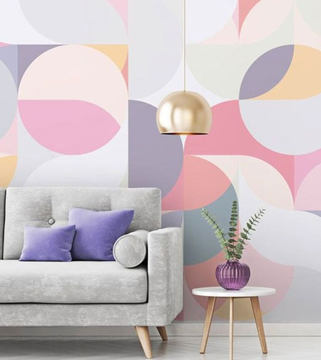 paint colourful design pattern on walls