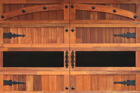 rustic  wood automated garage door