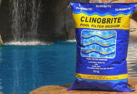 Clinobrite from Pratley as a pool filter medium