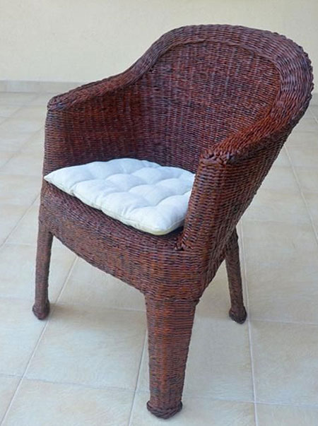 rolled newspaper tube weave chair