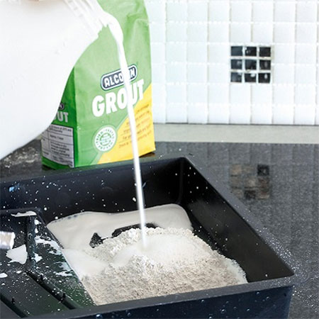 how to grout mosaic tile backsplash