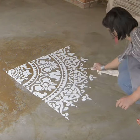 clean up edges around the stencil design