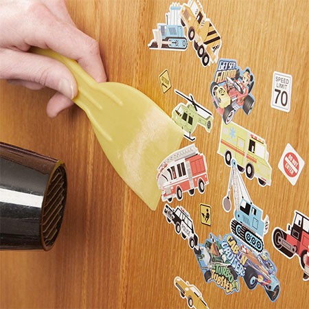 remove stickers from walls and doors