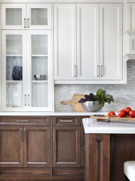 2 tone kitchen cabinets with wood