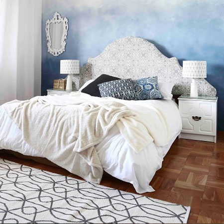 after headboard reupholstered