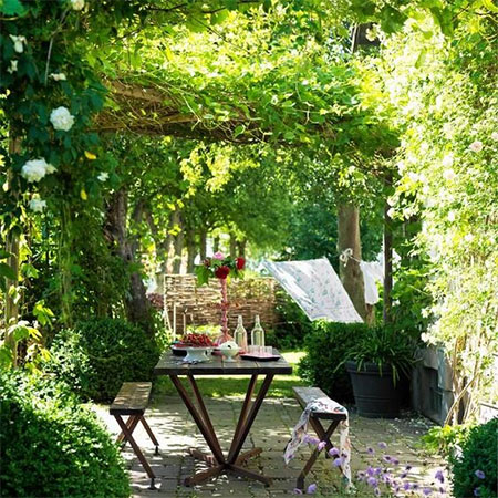 create shady spots around the garden