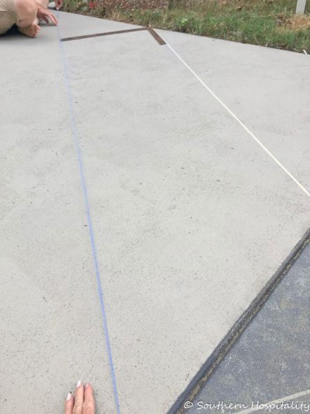 paint concrete slab to look like tiles