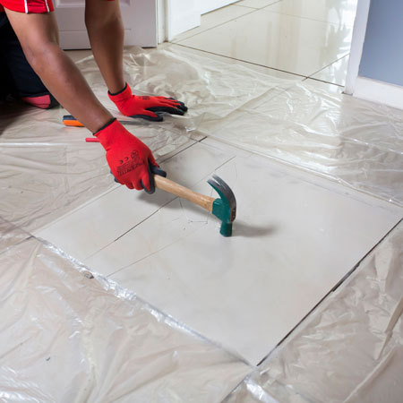 replace broken floor tile