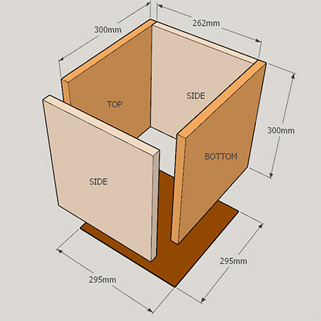 diagram to make box shelf