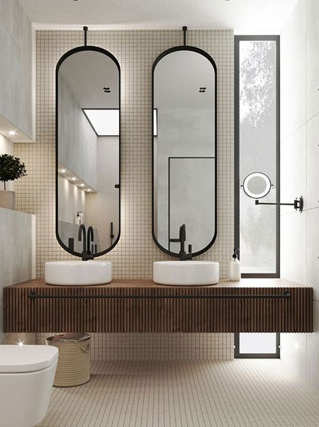 Home Dzine Bathrooms Every Bathroom, Hanging Bathroom Mirror In Front Of Window