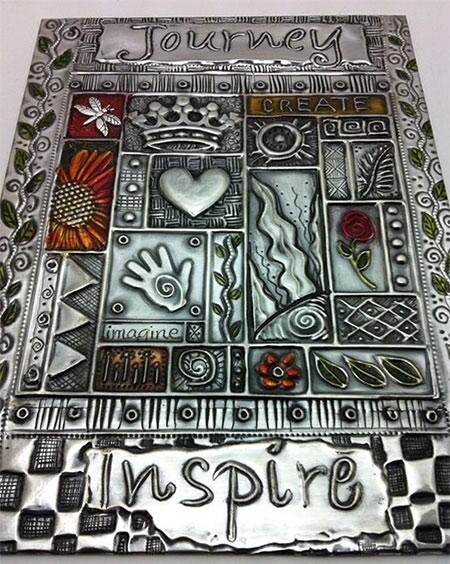 make scrapbook cover with aluminium foil