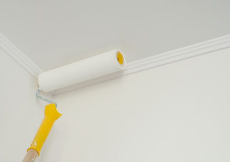 start painting kitchen at ceiling height