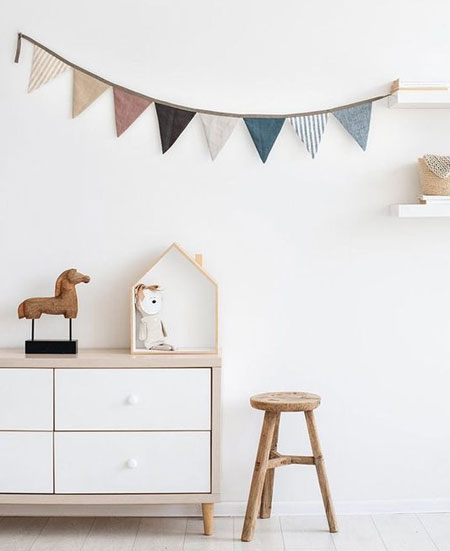 fabric bunting for nursery or childrens bedroom
