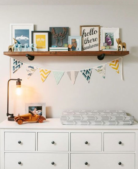 fabric bunting for boy or girl bedroom