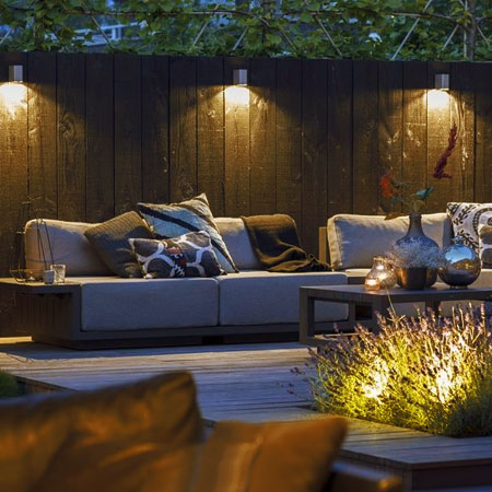 add security lights to garden walls and fences