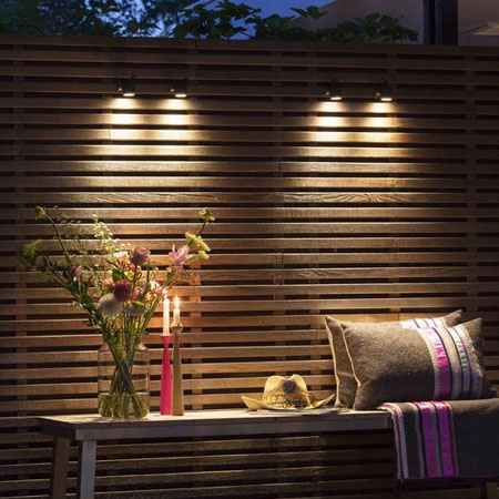 highlight garden with outdoor security light